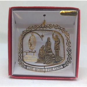 Nations Treasures 24K Gold Flashed Brass "The World For God" Salvation Army